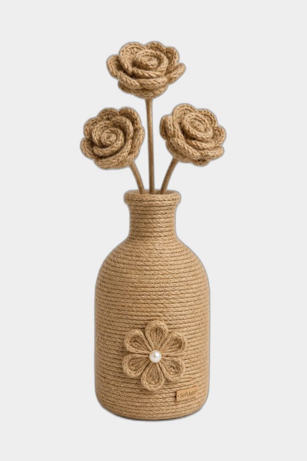 SoftJute Handcrafted Jute Rope Flower Vase